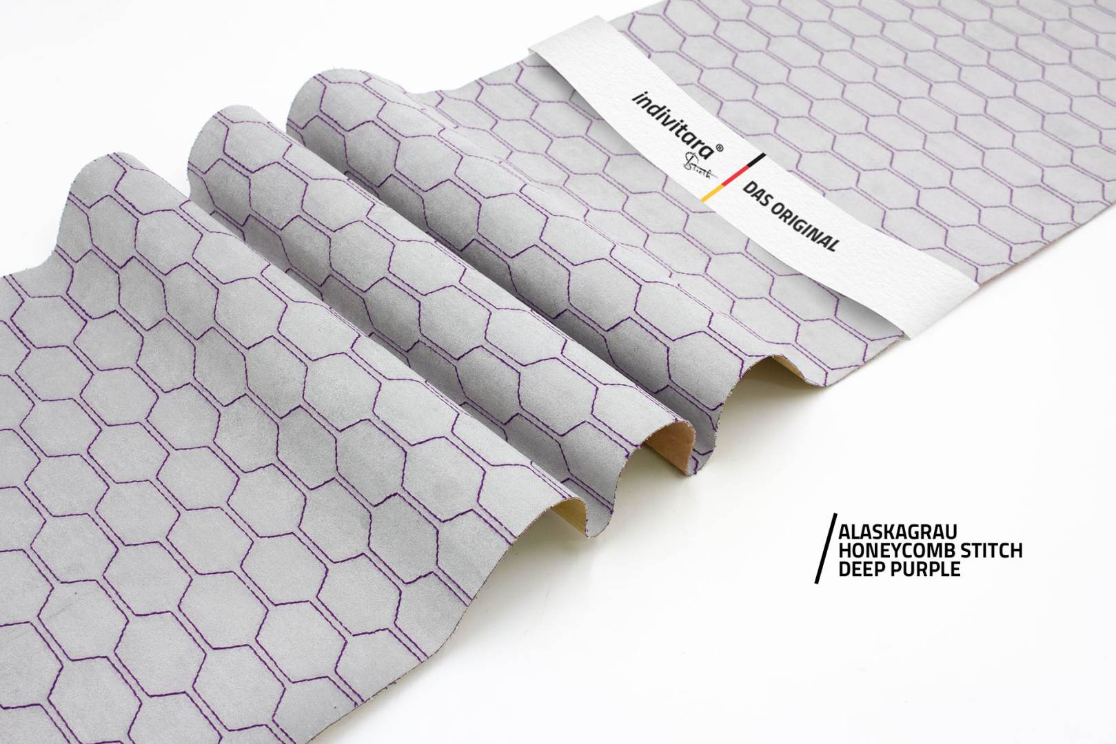 indivitara® Premium Stitch - selbstklebender Mikrofaserstoff Premium mit echten Nähten - Meterware - verschiedene Farben